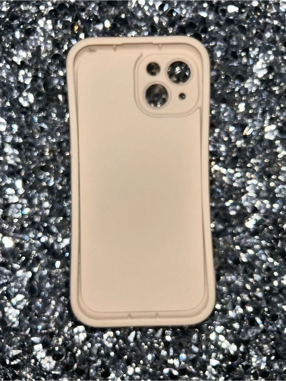 Floral Textured Protective Phone Case - Cream Frame with Multicolor Flowers